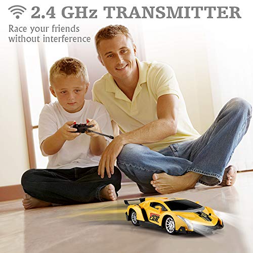 Baztoy Coche Teledirigido, 2.4GHz Coche RC Modelo a Escala 1:24, Alta Velocidad Coches de Juguetes Niños 3 4 5 6 7 8 9 10 11 12 Años, Coche Radiocontrol para Regalos Navidad Cumpleaños Juegos