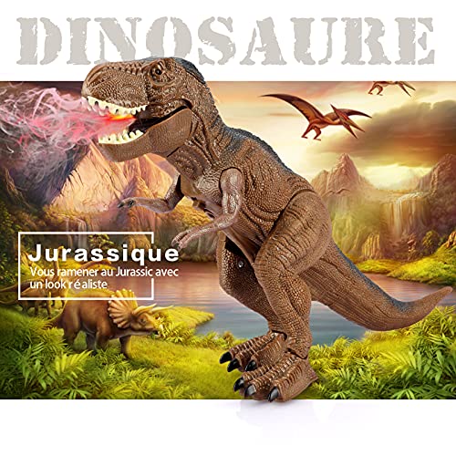 Baztoy Dinosaurios Teledirigido, Juguetes RC Dragón Robot con Rugido, Rociar, Movimiento y Luz T Rex Animales Radiocontrol para Niñas 3 4 5 6 7 8 9 10 Años Juegos Educativos Regalos Cumpleaños Navidad