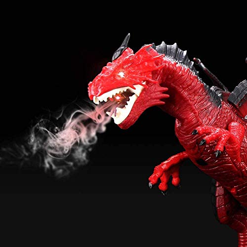 Baztoy Dinosaurios Teledirigido, Juguetes RC Dragón Robot con Rugido, Rociar, Movimiento y Luz T Rex Grande Animales Radiocontrol, Juegos Niñas 3 4 5 6 7-12 Años Educativos Regalos Cumpleaños Navidad