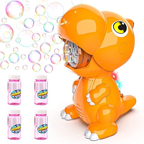 Baztoy Máquina Burbujas, USB Recargable Maquina Pompas Jabon para Niños con 4 Botellas Pompas de Jabón, Juguete de Baño Pomperos para Niños 3 4 5 6 7 8 9 10 11 12 Años Regalos Navidad Cumpleaños