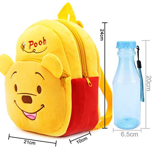 Bebe Mochila Felpa - Miotlsy Mochila Bebe Guarderia, Pequeño Linda Mochilas para Winnie The Pooh Animales Design Suave Mochila de Felpa para Bebe Niños Niñas 1-3 Años