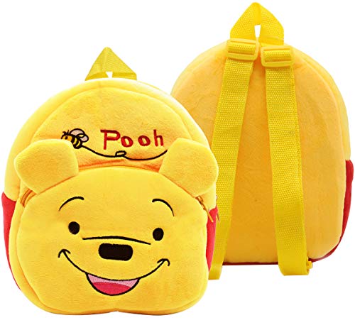 Bebe Mochila Felpa - Miotlsy Mochila Bebe Guarderia, Pequeño Linda Mochilas para Winnie The Pooh Animales Design Suave Mochila de Felpa para Bebe Niños Niñas 1-3 Años