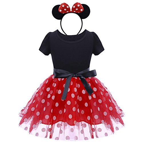 Bebé Niña Vestido de Fiesta Princesa Disfraces Tutú Ballet Lunares Fantasía Vestid Carnaval Bautizo Cumpleaños Baile para Infantiles Recién Nacido Disfraces de Princesa con Diadema 2-3 Años