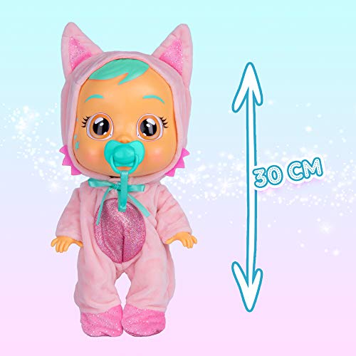 BEBÉS LLORONES Fantasy Foxie el zorro | Muñeca Interactiva que llora de verdad con chupete y pijama rosa de Zorro - Muñeco para niñas y niños +18 meses