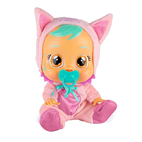 BEBÉS LLORONES Fantasy Foxie el zorro | Muñeca Interactiva que llora de verdad con chupete y pijama rosa de Zorro - Muñeco para niñas y niños +18 meses