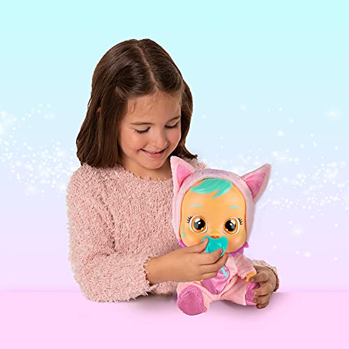 BEBÉS LLORONES Fantasy Foxie el zorro | Muñeca Interactiva que llora de verdad con chupete y pijama rosa de Zorro - Muñeco para niñas y niños +18 meses