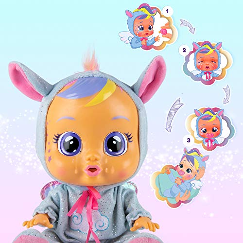 Bebés Llorones Fantasy Jenna - Muñeca Interactiva que llora de verdad con chupete y pijama de Pegaso