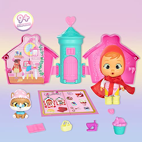 BEBÉS LLORONES LÁGRIMAS MÁGICAS Casa de Cuentos | Mini Castillo y su torre con 1 muñeca sorpresa y su mascota, que llora de verdad, con ropa y accesorios| Juguete para niñas y niños + 3 años