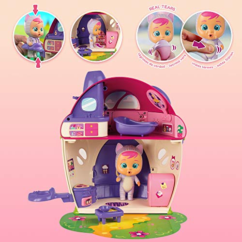 BEBÉS LLORONES LÁGRIMAS MÁGICAS La Casa de Katie - Casita mágica con música y pompa de jabón y la muñeca exclusiva Katie; Juguete para niña y niño +3 años