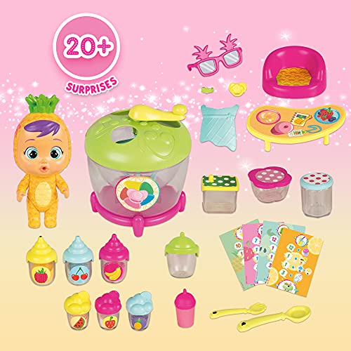 BEBÉS LLORONES LÁGRIMAS MÁGICAS Tutti Frutti La Fábrica de Pia | Playset con muñeca exclusiva Pia y 20 accesorios para crear mini batidos, zumos y gelatinas - Juguete +3 años