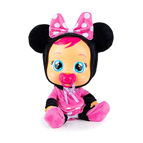 BEBÉS LLORONES Minnie Muñeca interactiva que llora de verdad con chupete y pijama de Minnie, muñeco para niñas y niños +18 meses