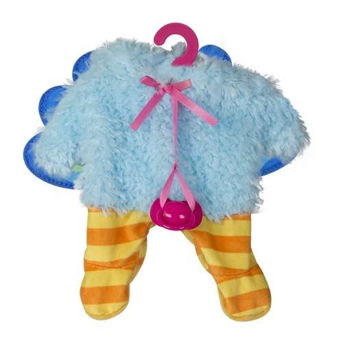 Bebés Llorones Tutti Frutti Ella + 1 pijama - Pack de 1 muñeca interactiva que llora y con olor fresa y 1 pijama adicional de Pavo Real