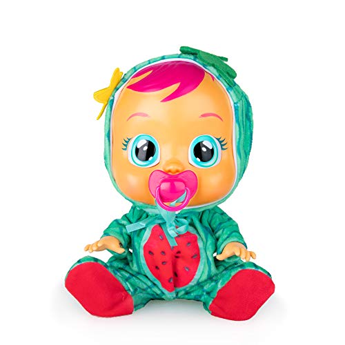 Bebés Llorones Tutti Frutti Mel - Muñeca interactiva que llora de verdad con chupete y pijama de Sandía con olor a fruta