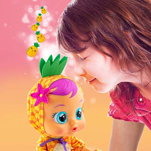 BEBÉS LLORONES Tutti Frutti Pia, la piña Muñeca interactiva que llora de verdad con chupete y pijama de Piña con olor a fruta muñeco para niñas y niños a partir de 18 meses