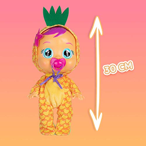 BEBÉS LLORONES Tutti Frutti Pia, la piña Muñeca interactiva que llora de verdad con chupete y pijama de Piña con olor a fruta muñeco para niñas y niños a partir de 18 meses