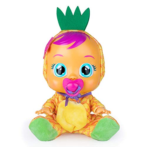 BEBÉS LLORONES Tutti Frutti Pia, la piña Muñeca interactiva que llora de verdad con chupete y pijama de Piña con olor a fruta muñeco para niñas y niños a partir de 18 meses