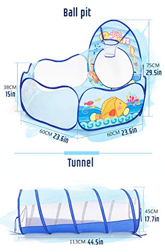 Benebomo Tienda de campaña para niños,Casa de la Tienda de Juegos de Tres en uno, Casa de Juguete Plegable, Casa de Juegos para niños, Rastreo de Rompecabezas, Piscina de Bolas para cercas
