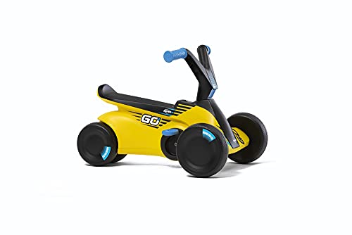 Berg 24.50.04.00 GO² 2 en 1 - Coche Antideslizante para niños con Pedales Plegables, para niños de 10 a 30 Meses (Amarillo)