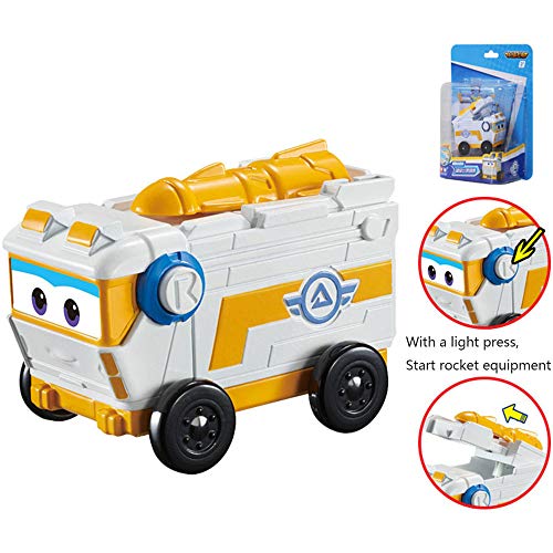 BESTWALED Super Alas Coche De Juguete para Niños Camión De Bomberos Sparky, Remi,Vehículo De Ingeniería Alpha, Luqi, Multifunción Mini Vehículo Coche Inercial De Botón