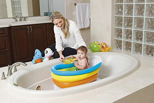 BESTWAY 51134 Squeaky Clean Inflatable Bath - Bañera Hinchable para bebé con termómetro, Multicolor, 76 x 48 x 33 cm