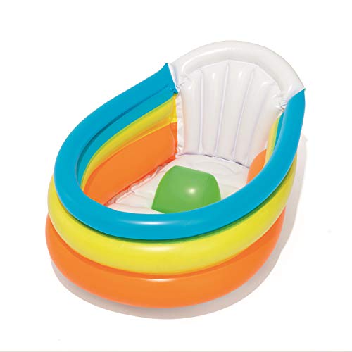 BESTWAY 51134 Squeaky Clean Inflatable Bath - Bañera Hinchable para bebé con termómetro, Multicolor, 76 x 48 x 33 cm