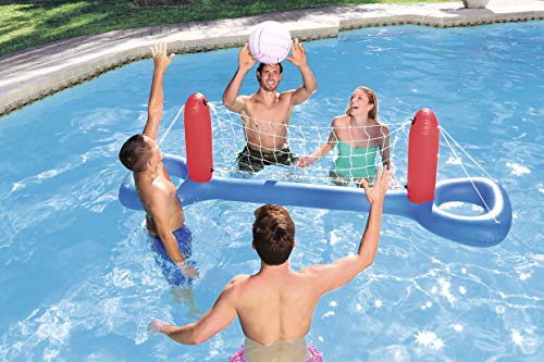 BESTWAY 52133 - Red Hinchable Voleibol 64x244 cm con Red de Nylon y Pelota Hinchable para Piscina o Playa Fácil Inflado para Niños y Niñas Mayores de 3 Años