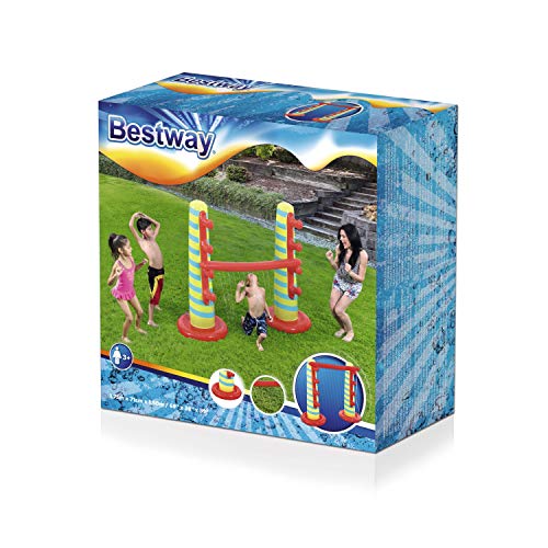 BESTWAY 52238 - Juego de Limbo Hinchable Rociador Limber Limbo 175x71x150 cm 4 Grados Dificultad Válvulas de Seguridad, Cámara de Agua y Parche de Reparación