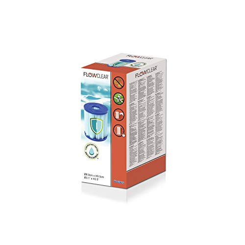 Bestway 58510 - Set de Dos Filtro de Agua Anti-Microbial Tipo I para Depuradora de Cartucho 1.249 litros/hora