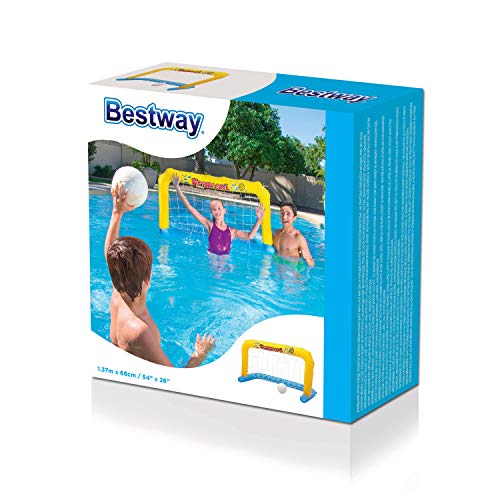 Bestway 8321070 Flotador Porteria Waterpolo con Pelota, 137 x 66 cm