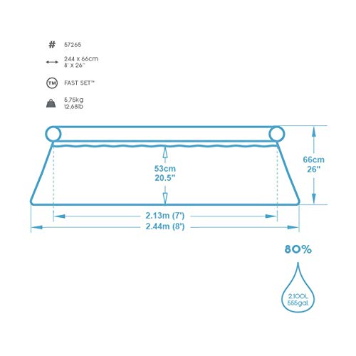 Bestway FastSet Pool Set Piscina Desmontable Autoportante, 244x66 cm