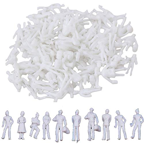 BESTZY 100pcs Modelo blanco Architectural sin pintar Tren Personas Figura Pasajeros 1: 75 Model Figures