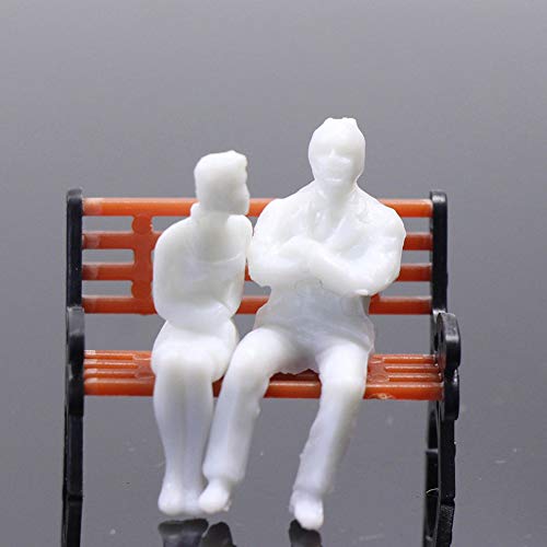 BESTZY 100pcs Modelo blanco Architectural sin pintar Tren Personas Figura Pasajeros 1: 75 Model Figures