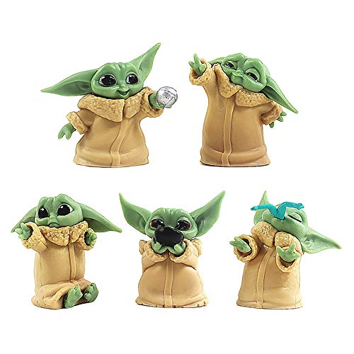 BESTZY Baby Yoda Toy 5 Figuras de Peluche para Bebé Baby Yoda Doll Figure Modelo de Acción para la Oficina o Los Niños