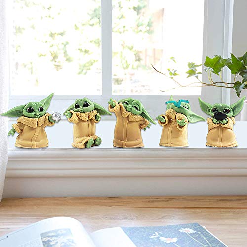 BESTZY Baby Yoda Toy 5 Figuras de Peluche para Bebé Baby Yoda Doll Figure Modelo de Acción para la Oficina o Los Niños