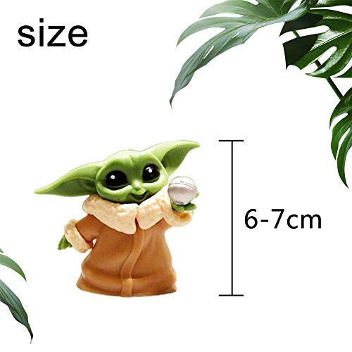 BESTZY Baby Yoda Toy 6 Figuras de Peluche para Bebé Baby Yoda Doll Figure Modelo de Acción para la Oficina o Los Niños