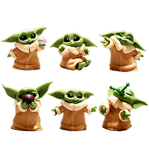 BESTZY Baby Yoda Toy 6 Figuras de Peluche para Bebé Baby Yoda Doll Figure Modelo de Acción para la Oficina o Los Niños