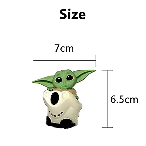 BESTZY Baby Yoda Toy 6 Figuras de Peluche para Bebé Baby Yoda Doll Figure Modelo de Acción para la Oficina o Los Niños(B)