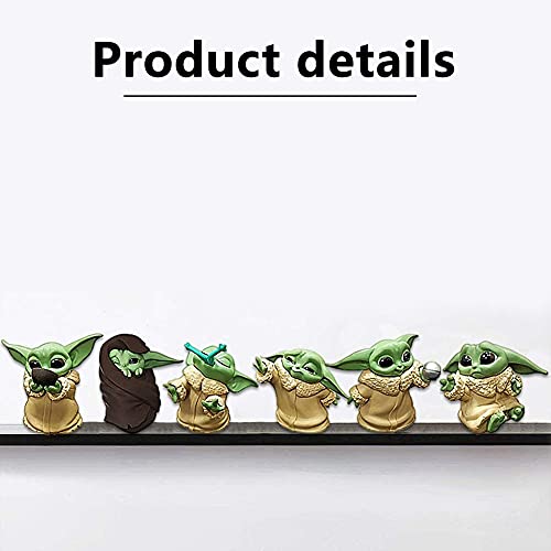 BESTZY Baby Yoda Toy 6 Figuras de Peluche para Bebé Baby Yoda Doll Figure Modelo de Acción para la Oficina o Los Niños(B)