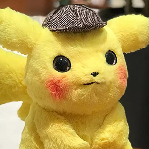 Betory 28Cm Detective Pikachu Peluches, Peluches Pikachu, Pikachu Peluche con Sombrero, Muñecos de Anime Regalos de cumpleaños de Navidad para niños