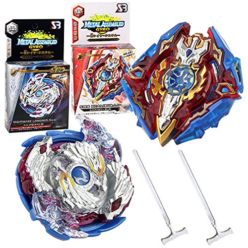 Beyblade Burst Peonzas 2Pcs Conjuntos de Metal de Gyro 4D Peonzas Gyro Lucha Maestro Cadena Launcher con Estadio Infinity Nado Básico Duelos Conjuntos Regalo para Niños