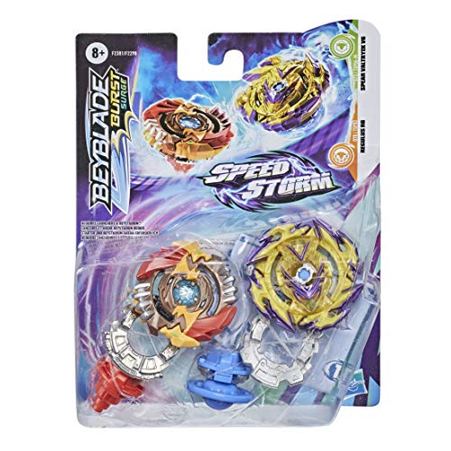 Beyblade Burst Surge - Juego de 2 tecletas de competición Speedstorm Spear Valtryek V6 y Regulus R6, Juguete para niños Desde 8 años