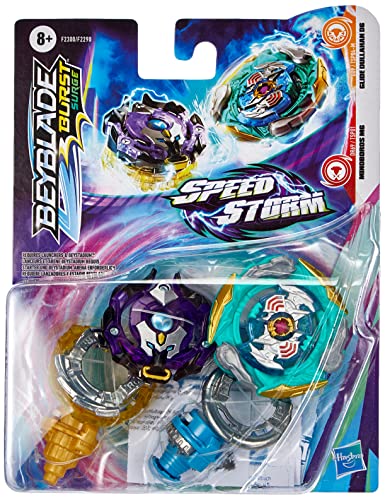 Beyblade Burst Surge, Pack de 2 peonzas Speedstorm Glide Dullahan D6 y Minoboros M6, Color (Hasbro F2300ES0)