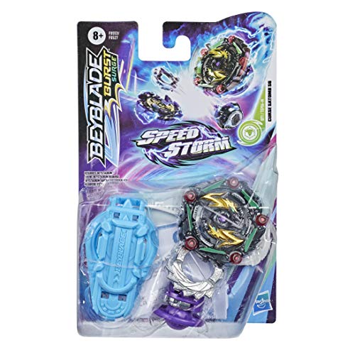 Beyblade Burst Surge Speedstorm - Kit Inicial - Curse Satomb S6 - Top de Batalla Tipo Defensa con Lanzador - Juguete para niños