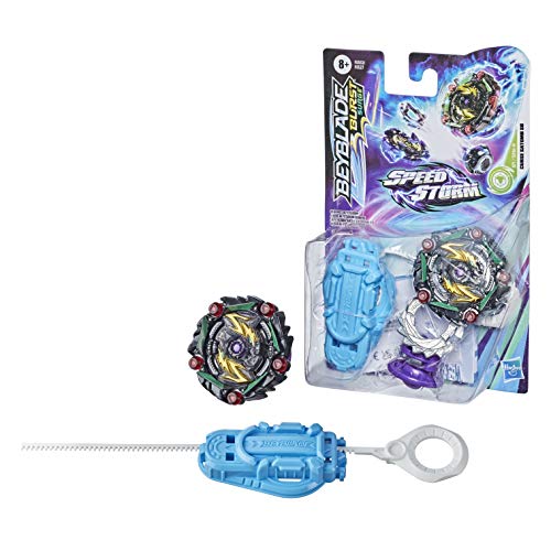 Beyblade Burst Surge Speedstorm - Kit Inicial - Curse Satomb S6 - Top de Batalla Tipo Defensa con Lanzador - Juguete para niños