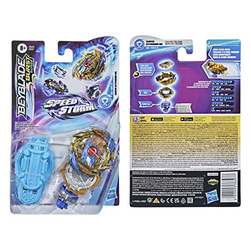 Beyblade Burst Surge Speedstorm - Kit Inicial - Super Hyperion H6 - Top de Batalla Tipo Ataque con Lanzador - Juguete para niños