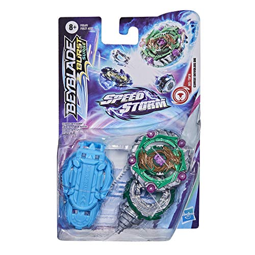 Beyblade Burst Surge Speedstorm - Kit Inicial - Top Curse Devolos D6 - Top de Batalla Tipo Equilibrio con Lanzador - Juguete para niños