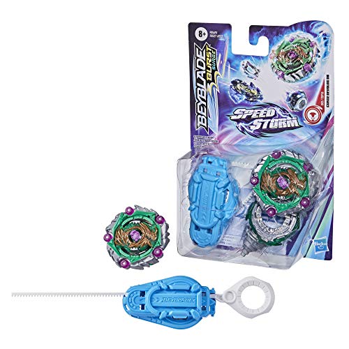 Beyblade Burst Surge Speedstorm - Kit Inicial - Top Curse Devolos D6 - Top de Batalla Tipo Equilibrio con Lanzador - Juguete para niños