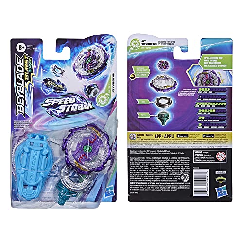 Beyblade Burst Surge Speedstorm - Kit Inicial - Top Infinite Achilles A6 - Top de Batalla Equilibrio con Lanzador - Juguete para niños