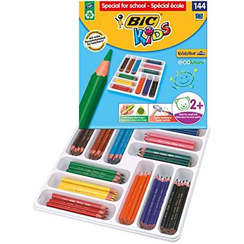 BIC Kids Evolution Triangle - Paquete de 144 lápices de colores