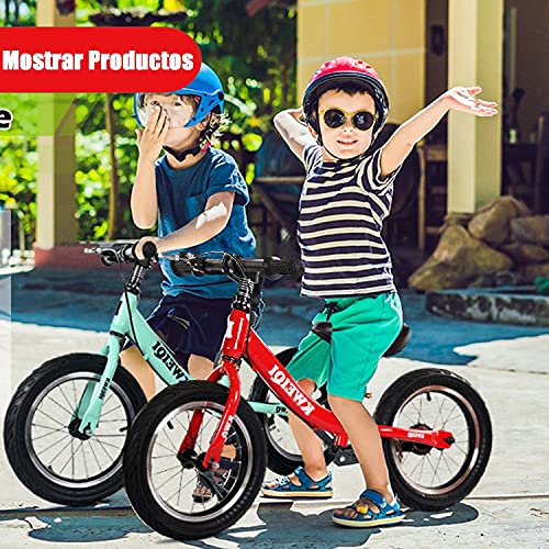 Bicicleta Balance Sin Pedales, Bici con Ruedas De 14" para Niños De 3-7 Años, Balance Bici con Sillín Ajustable, Neumáticos Inflables para Aprendizaje De Equilibrio (Máximo 70 Kg),Rojo